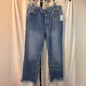 *NWT* Free People Maggie Mid Rise Straight Jean in Bondi Blue Size 25
